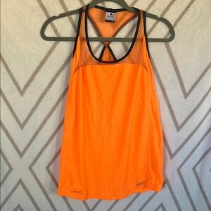 Nike Orange Sleeveless Backless Tank Top